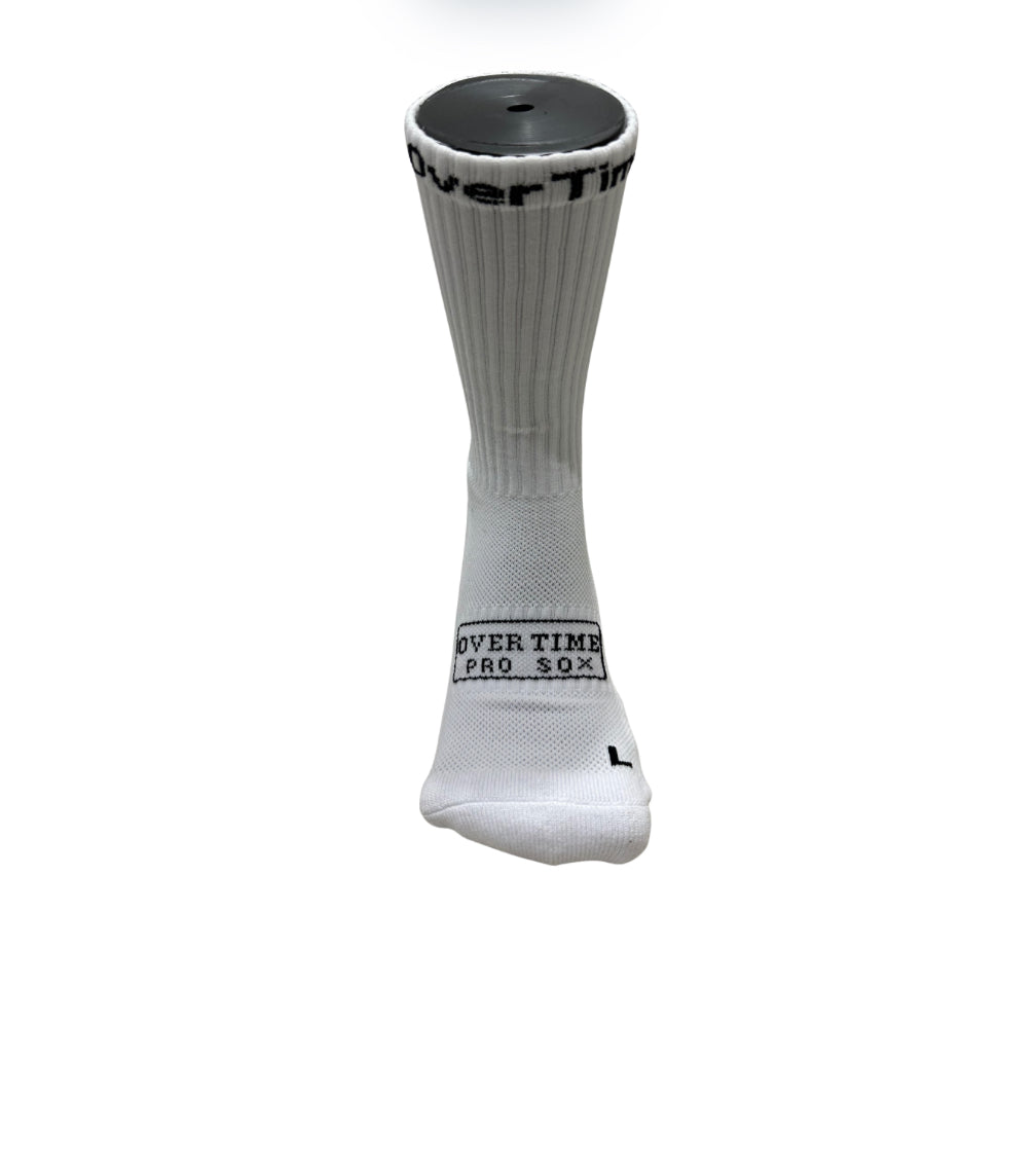 2.0 CREW GRIP SOCKS - WHITE/BLACK