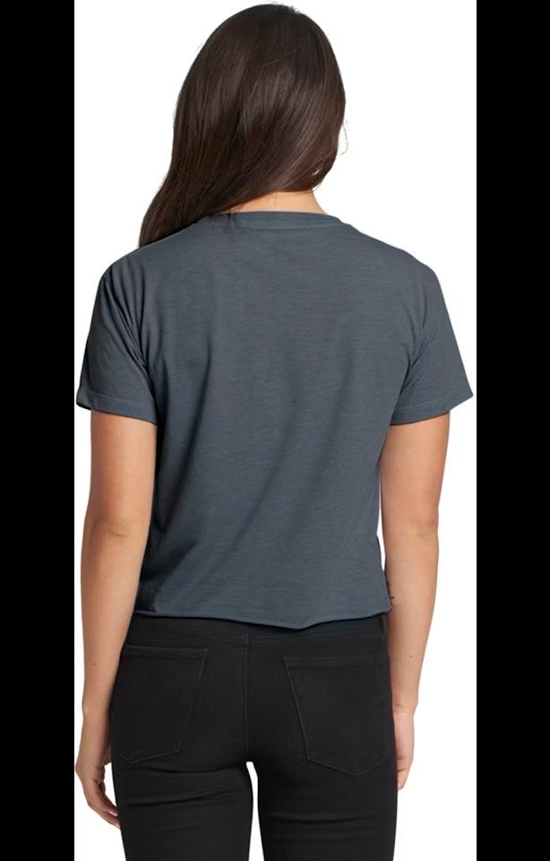 Gray Antique Denim Crop Tee