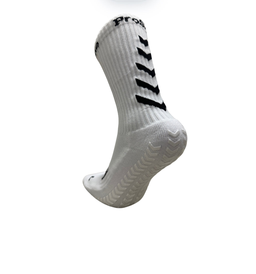 2.0 CREW GRIP SOCKS - WHITE/BLACK