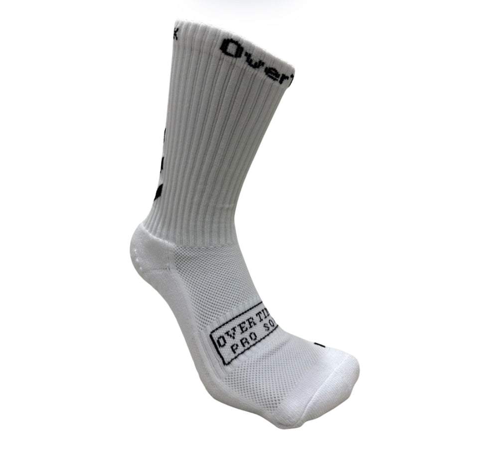 2.0 CREW GRIP SOCKS - WHITE/BLACK