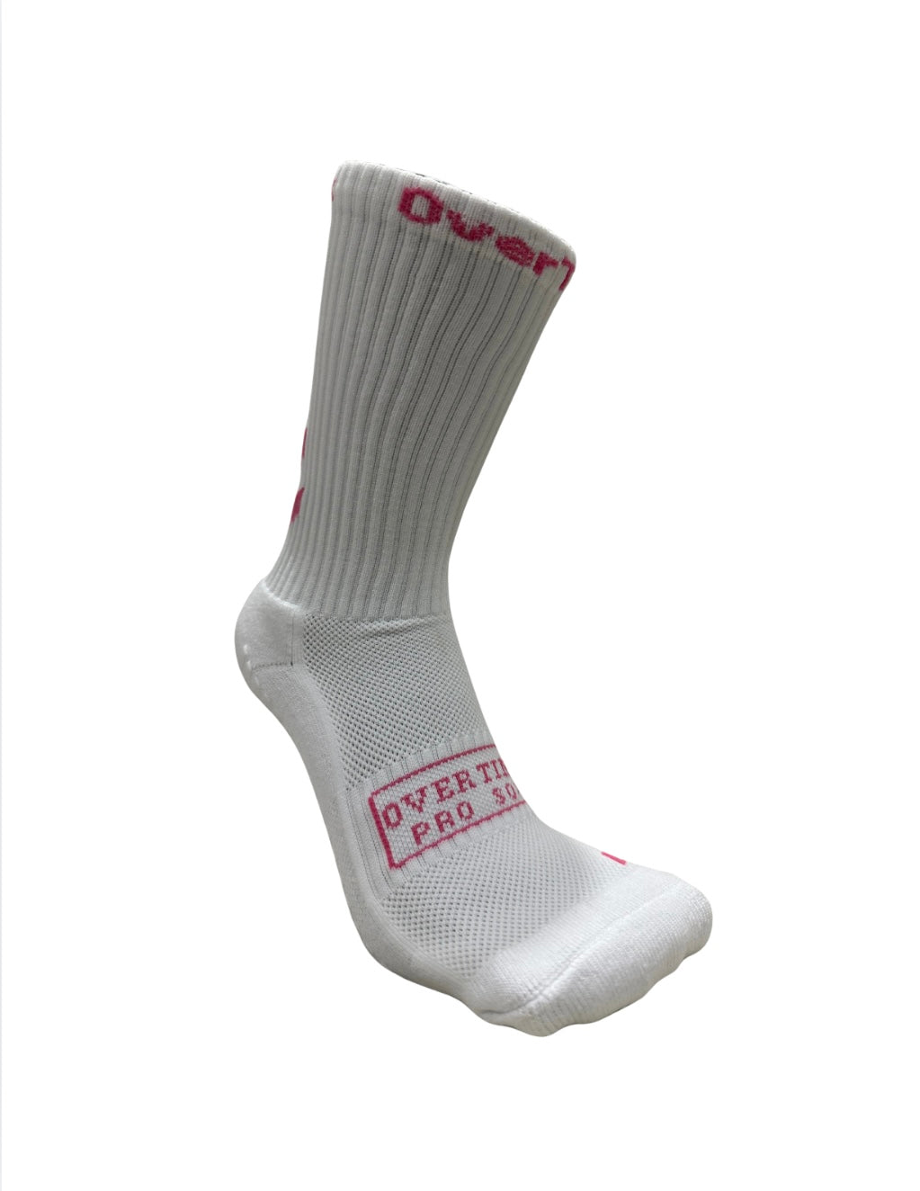 2.0 Crew Length Grip Socks White/Pink