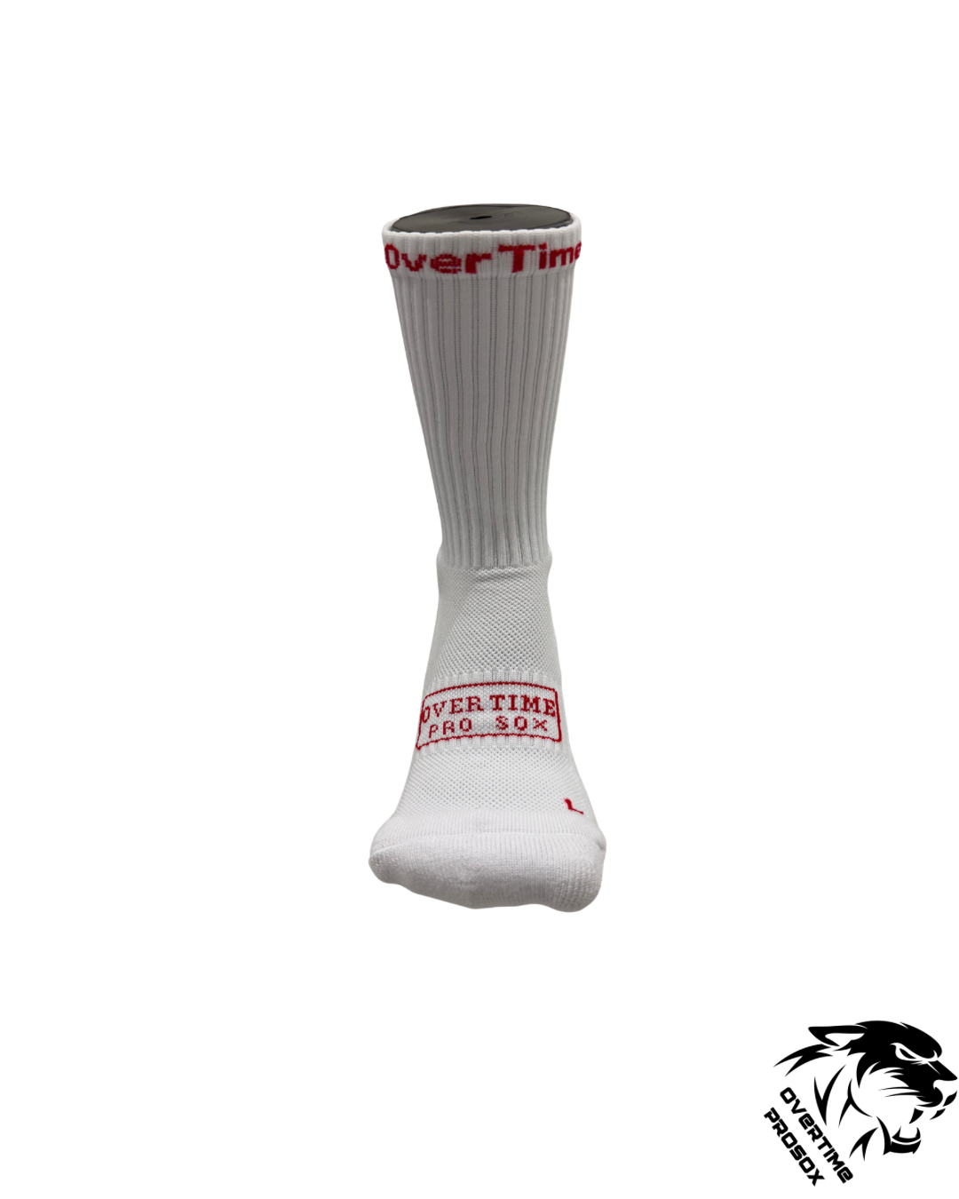 2.0 Crew Length Grip Socks White/Red